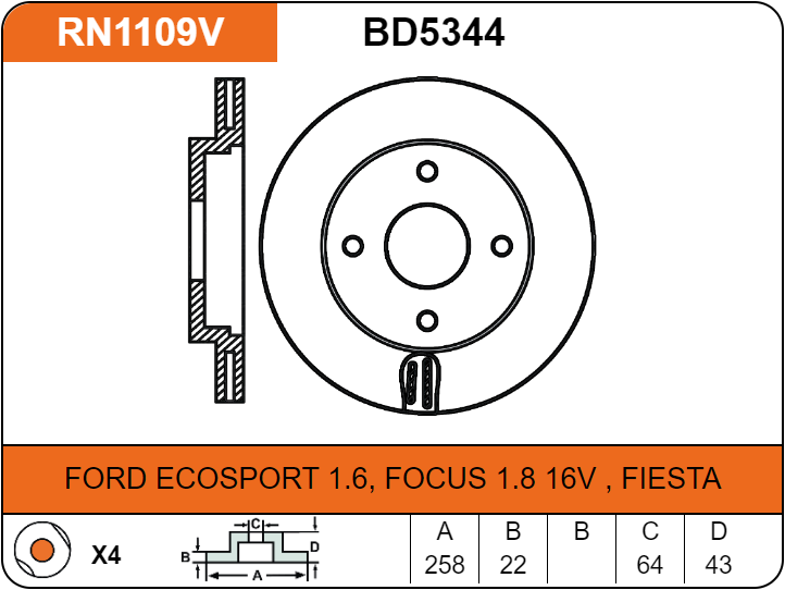 Producto NiBK RN1109V