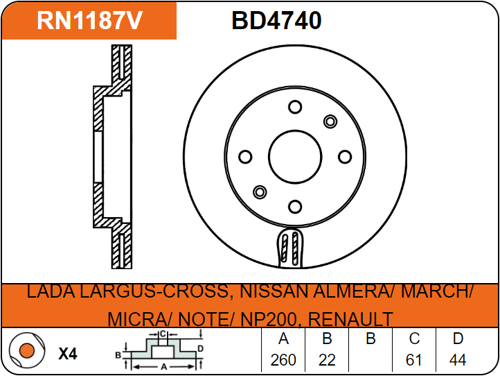 Producto NiBK RN1187V